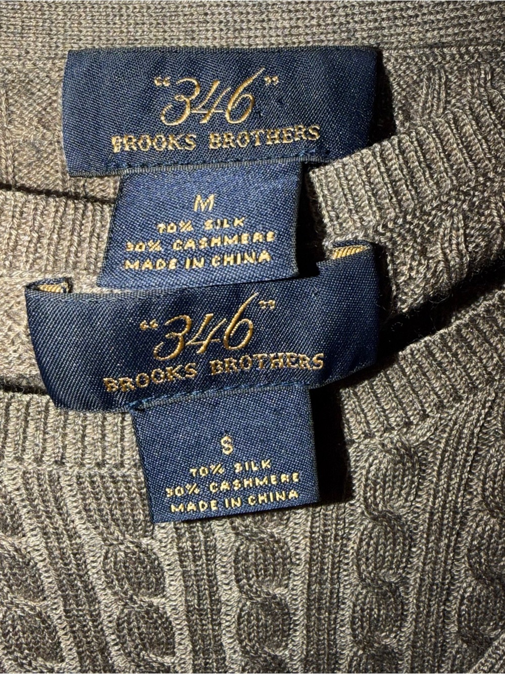 Women’s Brooks Brothers Olive Brown Cable-Knit V-Neck Cardigan and Shell - Picture 2 of 4